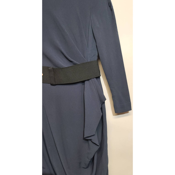 Dennis Merotto Pleated Ruched Sheath Dress Size 4 - Picture 3 of 4